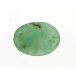 Oval green emerald beryl gemstone with certificate, 11.85 carat : For Further Condition Reports