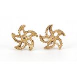 Pair of 9ct gold star stud earrings, 8mm in diameter, 0.6g : For Further Condition Reports Please