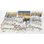 Extensive collection of silver plated and stainless steel cutlery, some with ivorine handles : For