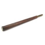 George Stebbing of Portsmouth, Victorian single drawer leather bound brass telescope, 60cm in lengt