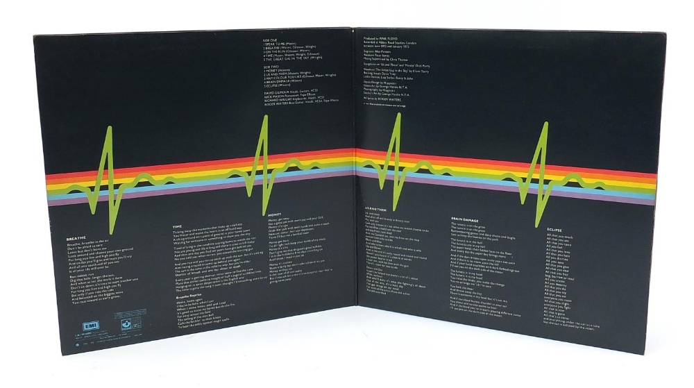 Pink Floyd Dark Side of the Moon vinyl LP with two posters, Harvest Stereo SHVL804 : For Further - Image 6 of 6