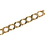 9ct gold curb link bracelet, 20cm in length, 43.5g : For Further Condition Reports Please Visit