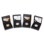 Four silver proof two pound coins by The Royal Mint with fitted cases comprising two 2008 Olympic