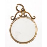 Victorian 9ct gold photograph pendant, 2.5cm high, 3.7g : For Further Condition Reports Please Visit