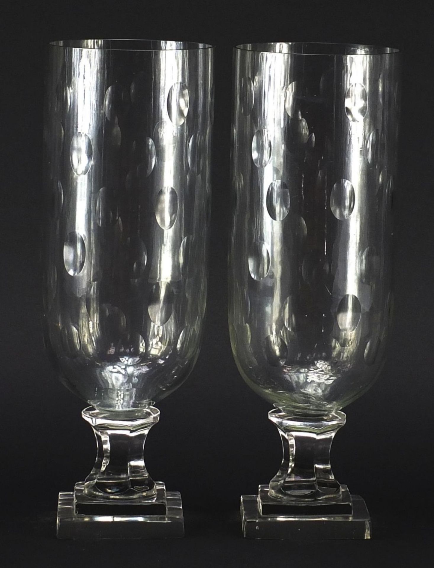 Pair of Georgian design cut glass celery vases, 34cm high : For Further Condition Reports Please - Image 2 of 4