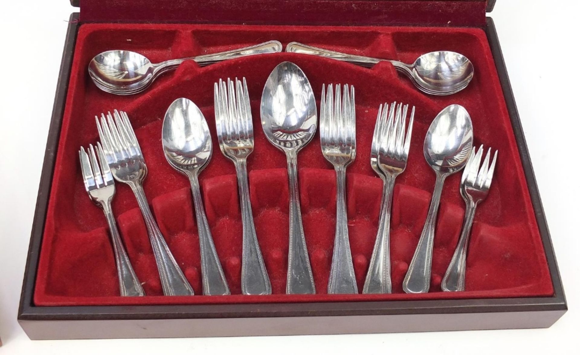 Two canteens of stainless steel cutlery including a 58 piece example by Anefa, the largest 45cm wide - Bild 7 aus 10