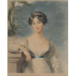 Sydney Ernest Wilson - Lady Durham, mezzotint in colour, mounted, framed and glazed, 32cm x 26cm