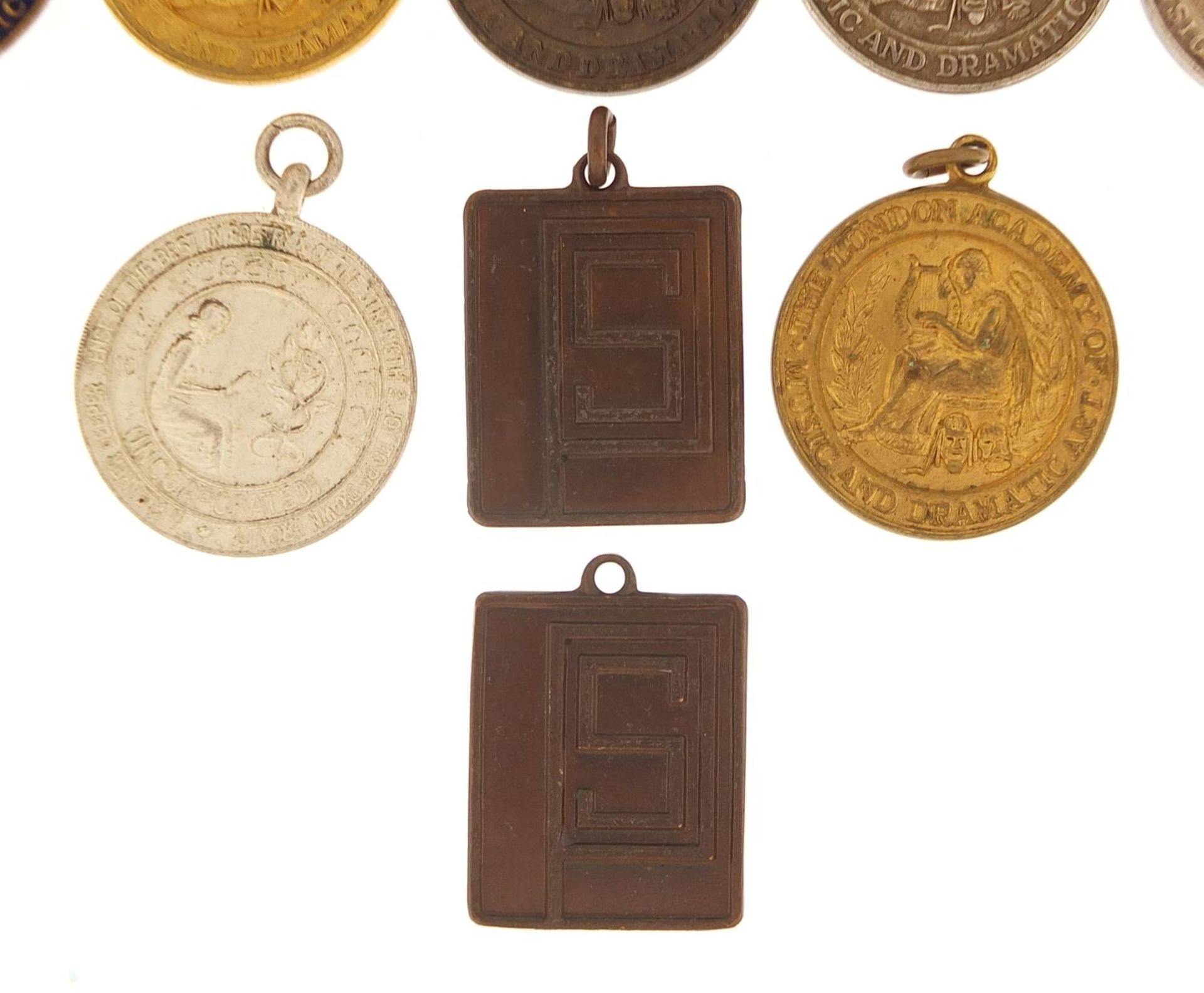 Seven London Academy of Music and Dramatic Art medallions and two poetry society examples : For - Image 4 of 8