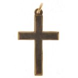 9ct gold cross pendant, 2.4cm high, 0.7g : For Further Condition Reports Please Visit Our