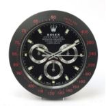 Rolex Daytona design dealers display wall clock, 34cm in diameter : For Further Condition Reports