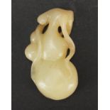 Chinese white jade carving of a gourd, 6cm high : For Further Condition Reports Please Visit Our