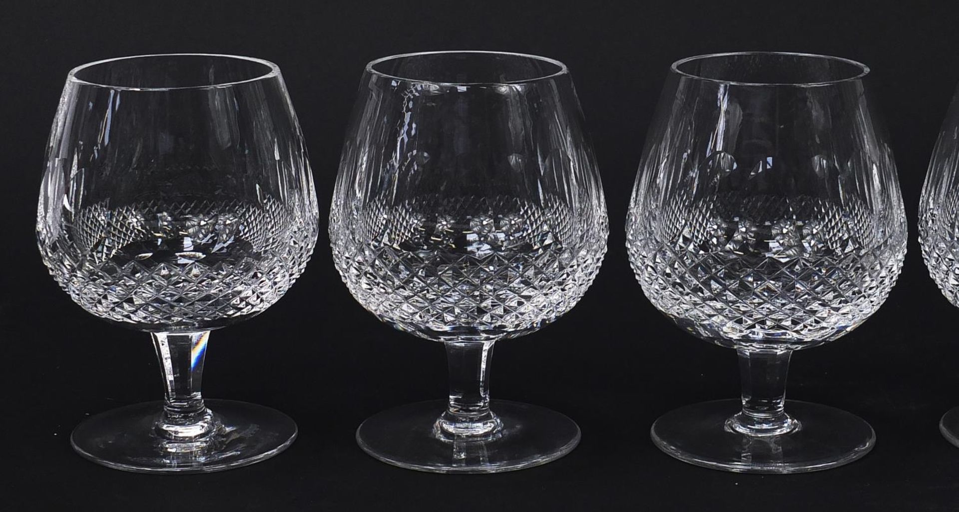 Set of six Waterford Crystal Colleen pattern brandy glasses with box, 13cm high : For Further - Image 3 of 8