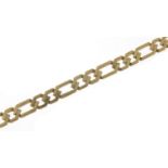 9ct gold long and short link necklace, 39cm in length, 17.6cm : For Further Condition Reports Please