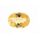 Oval citrine gemstone with certificate, 3.10 carat : For Further Condition Reports Please Visit