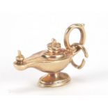 9ct gold genie oil lamp charm, 1.6cm wide, 0.6g : For Further Condition Reports Please Visit Our