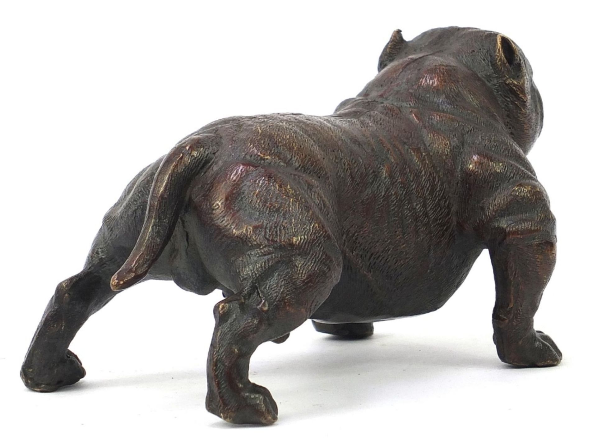 Patinated bronze British bulldog, 19cm in length : For Further Condition Reports Please Visit Our - Bild 2 aus 3