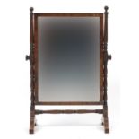 Rectangular mahogany framed swing mirror, 78cm high x 49cm wide : For Further Condition Reports