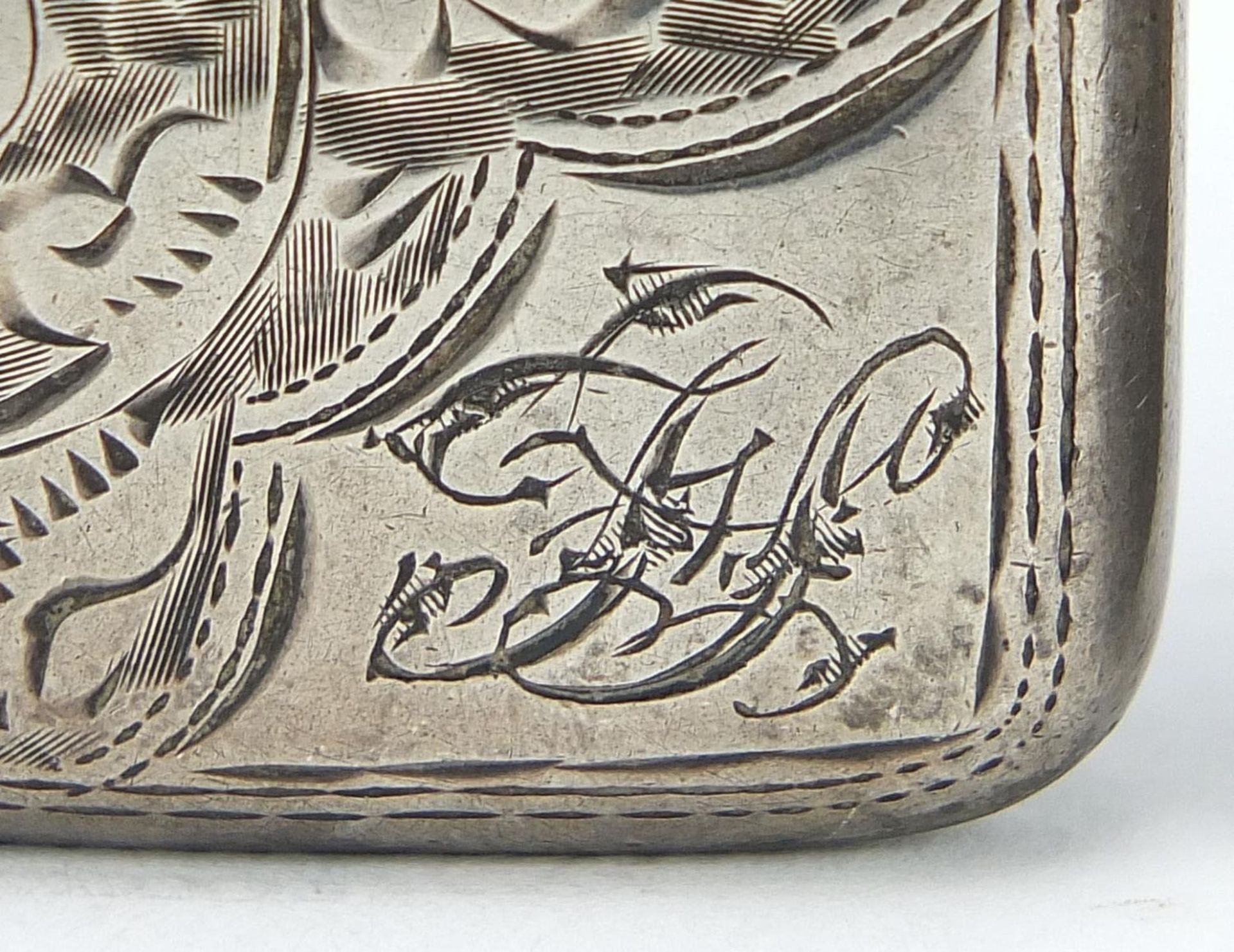 Three Victorian and later silver vestas with engraved decoration, Chester 1899, Birmingham 1898 - Image 4 of 14