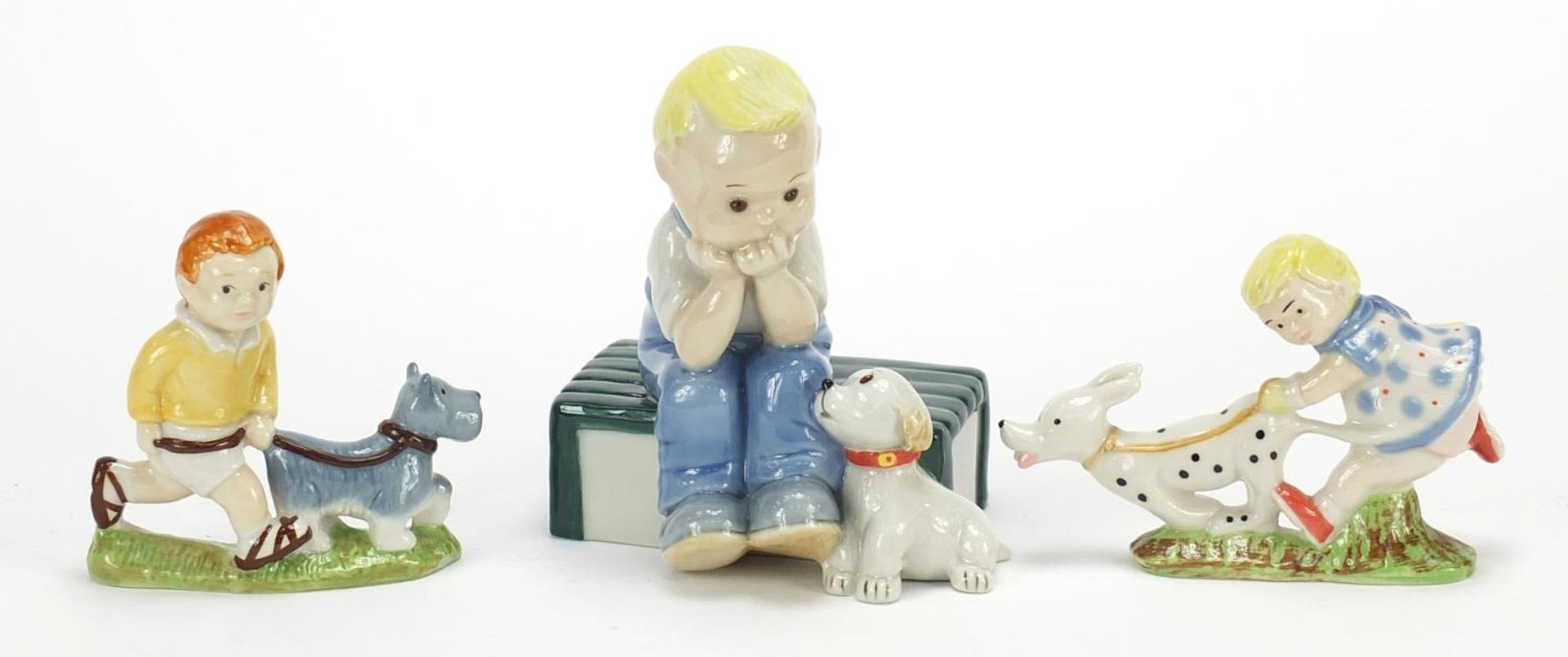 Three Wade Mabel Lucie Attwell figures comprising Sam Money Bank limited edition 500 and Sarah & Sam
