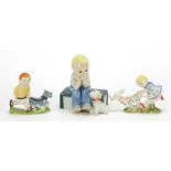 Three Wade Mabel Lucie Attwell figures comprising Sam Money Bank limited edition 500 and Sarah & Sam