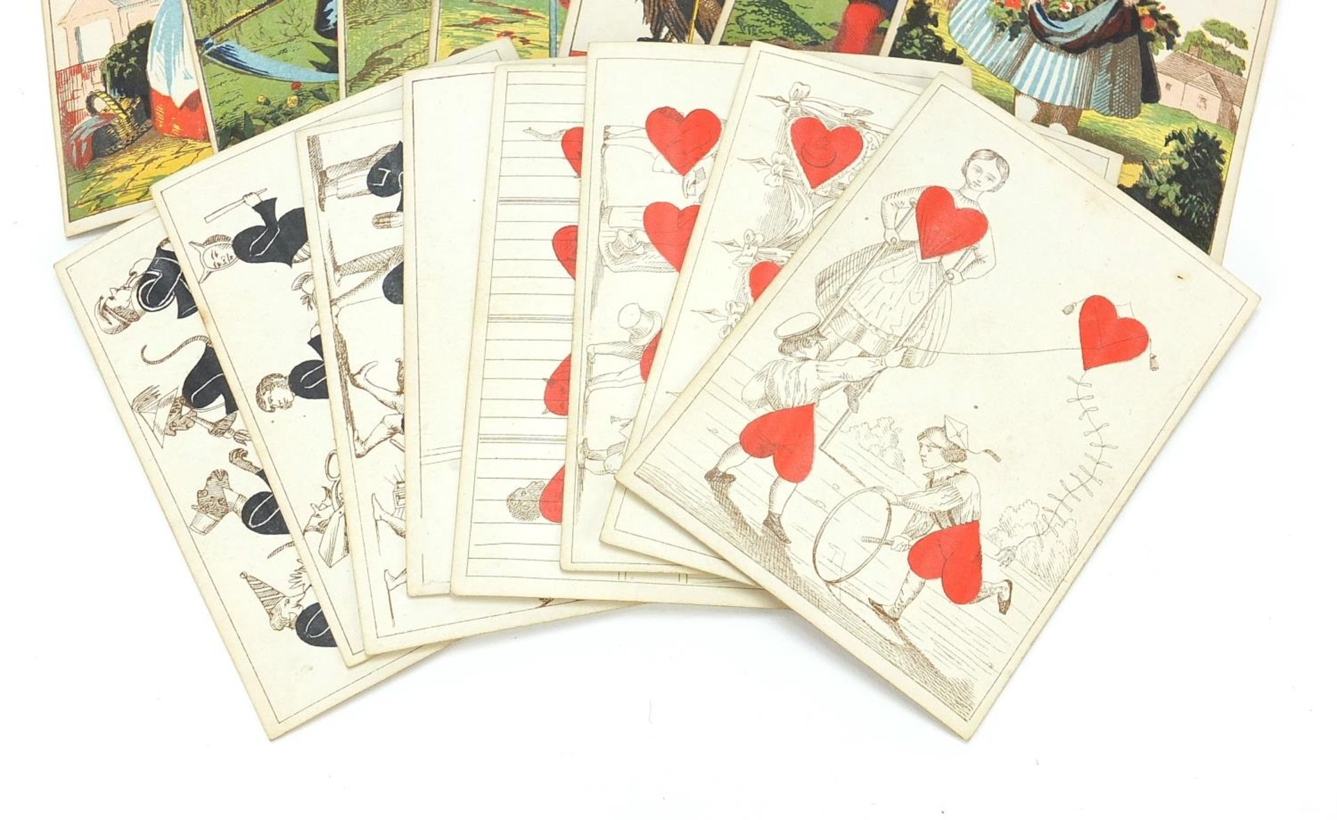 Antique Pneumatic fortune telling playing cards, De La Rue and Co's series B : For Further Condition - Image 3 of 3