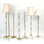 Seven onyx and brass standard lamps : For Further Condition Reports Please Visit Our Website -