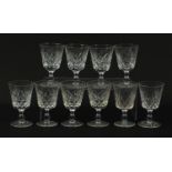 Set of ten Richardson cut crystal glasses, 13cm high : For Further Condition Reports Please Visit