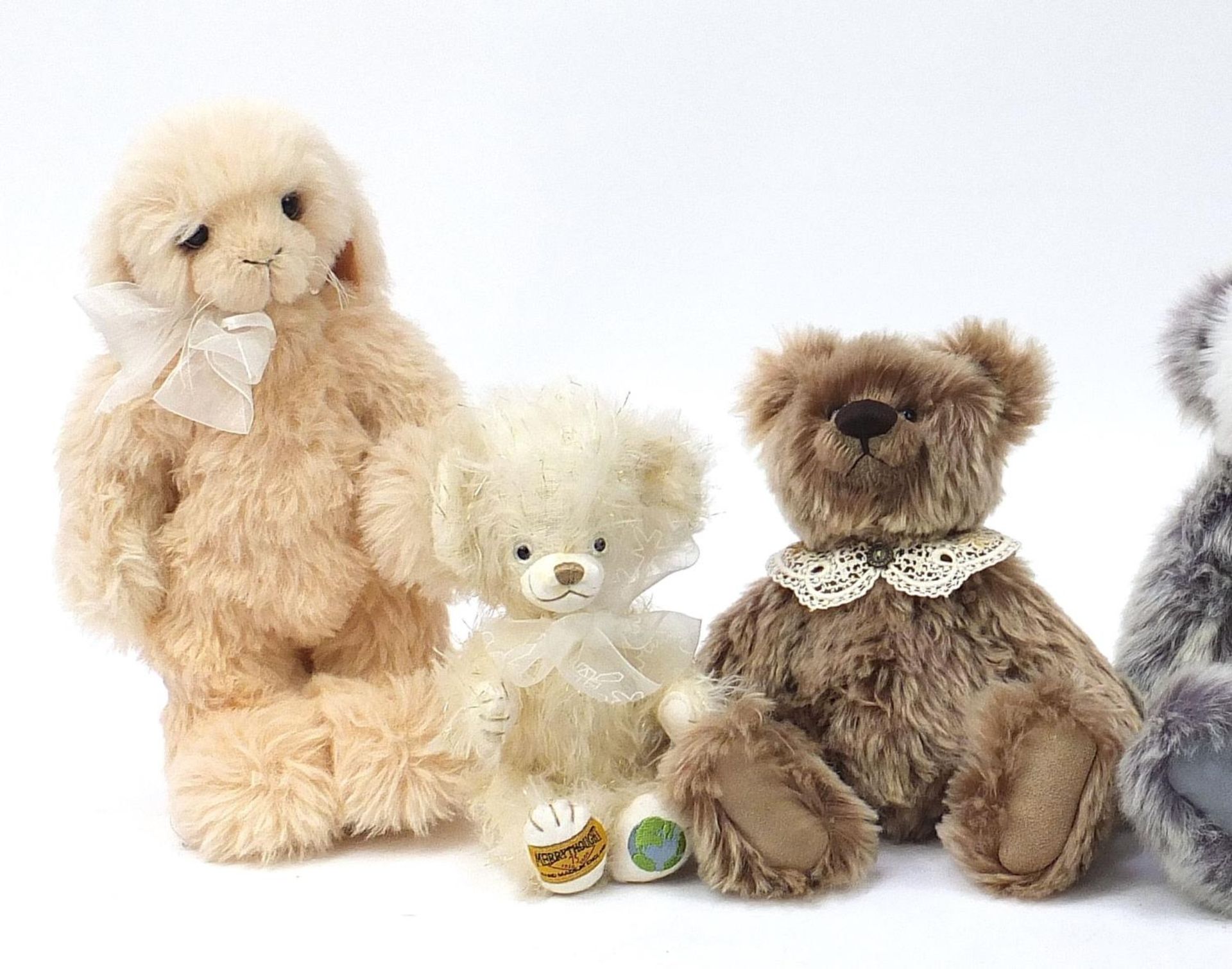 Six teddy bears with jointed limb including Merrythought, Isabelle Lee and Kaycee bears, the largest - Image 2 of 7