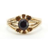 9ct gold garnet solitaire ring, size Q, 4.0g : For Further Condition Reports Please Visit Our