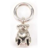 Novelty silver keyring in the form of a seated koala, 7.5cm high, 24.0g : For Further Condition