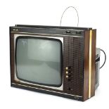 Vintage HMV portable TV model 2818B, sold as seen : For Further Condition Reports Please Visit Our