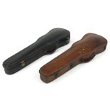 Two antique wooden violin cases, each 79cm wide : For Further Condition Reports Please Visit Our
