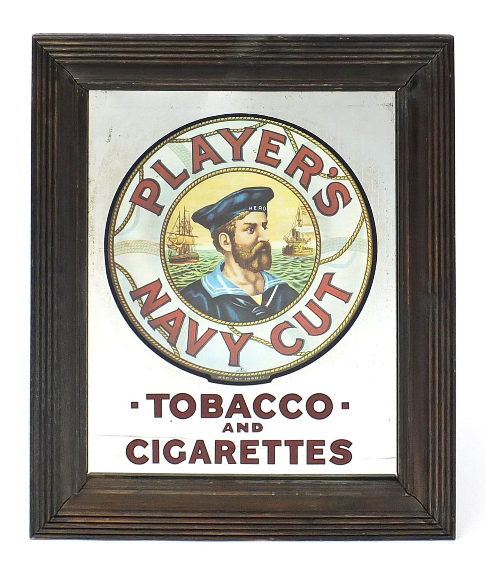 Player's Navy Cut Tobacco & Cigarettes advertising mirror, framed, 60.5cm x 50.5cm overall : For
