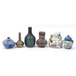 Chinese ceramics including a figure of Buddha with children and turquoise glazed jar and cover, 21.