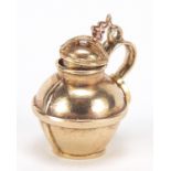 9ct gold Jersey cream can charm with detachable lid, 1.5cm high, 4.0g : For Further Condition