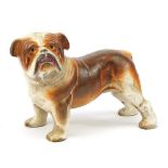 Painted cast iron English Bulldog, 20cm in length : For Further Condition Reports Please Visit Our