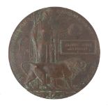 British military World War I death plaque awarded to Claude John Bateman : For Further Condition
