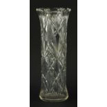 Large good quality cut glass vase, 40cm high : For Further Condition Reports Please Visit Our