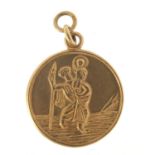 9ct gold St Christopher pendant, 2.5cm in diameter, 5.9g : For Further Condition Reports Please