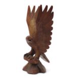 Large carved wood eagle, 64cm high : For Further Condition Reports Please Visit Our Website -