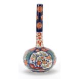 Japanese Imari porcelain vase hand painted with flowers, 22.5cm high : For Further Condition Reports