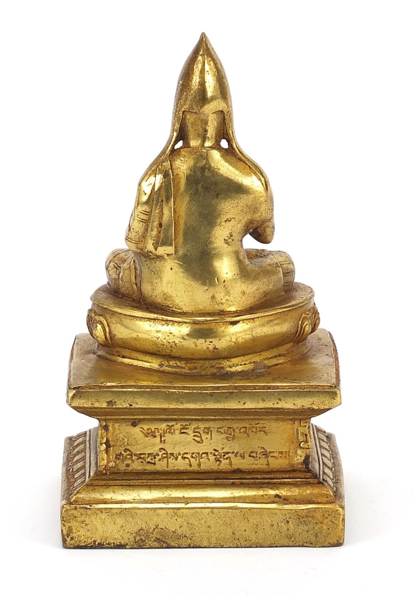 Nepalese gilt bronze figure of seated Buddha, 17.5cm high : For Further Condition Reports Please - Bild 4 aus 9