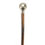 Military interest swagger stick with embossed pommel, 69.5cm in length : For Further Condition