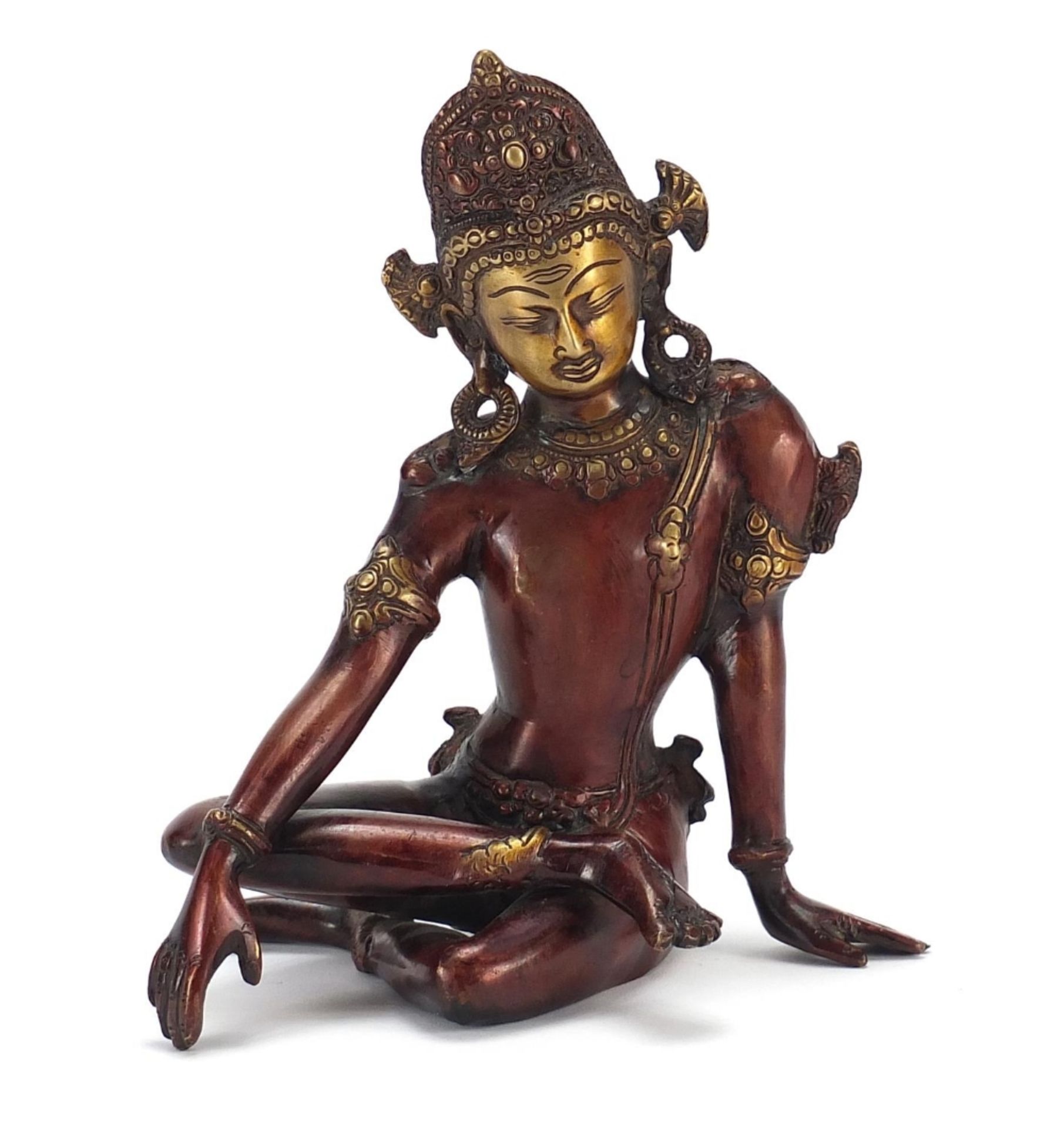 Thai patinated bronze figure of a deity, 24cm high : For Further Condition Reports Please Visit