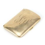 S Blanckensee & Son Ltd, Victorian 9ct gold cigarette case, Birmingham 1896, 8cm wide, 47.5g : For