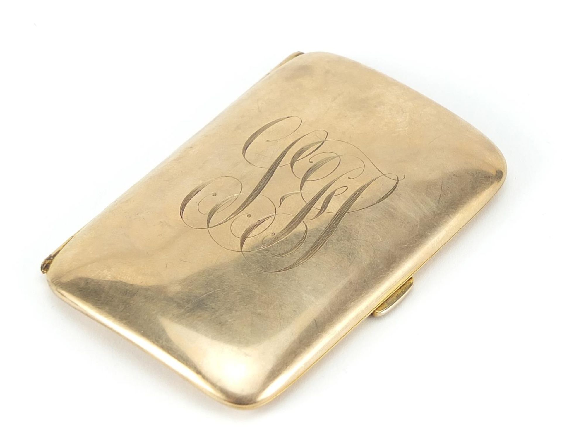 S Blanckensee & Son Ltd, Victorian 9ct gold cigarette case, Birmingham 1896, 8cm wide, 47.5g : For