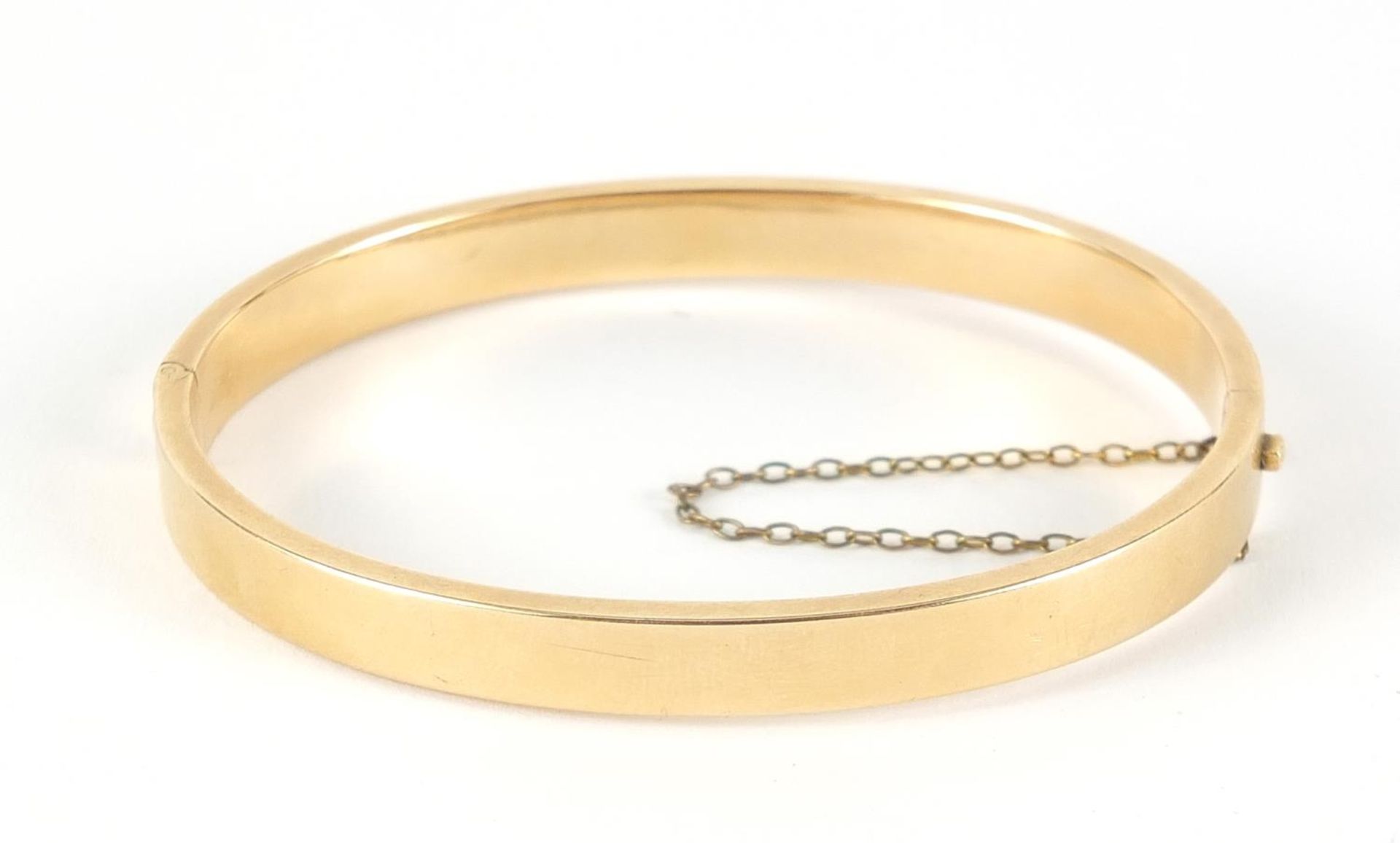 15ct gold hinged bangle, 6.5cm wide, 10.0g : For Further Condition Reports Please Visit Our - Image 2 of 4