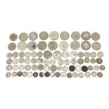 Pre 1947 British coinage including half crowns and sixpences, 398g : For Further Condition Reports