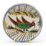 Turkish Kutahya pottery plate hand painted with a bird, 13cm in diameter : For Further Condition