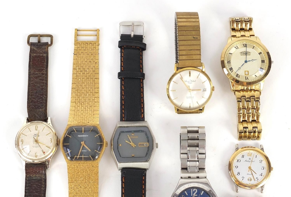 Vintage and later gentlemen's wristwatches including Swatch Irony, Smith's Empire, Citizen and - Image 2 of 6